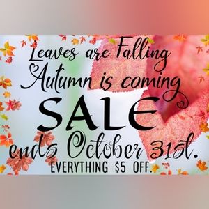 Everything is on sale $5 off